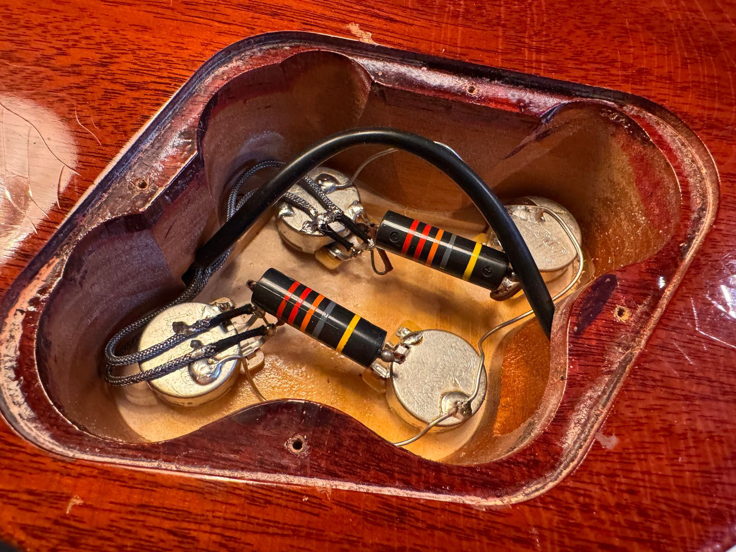 PREMIUM Luxe Radio Paper in Oil BumbleBee Capacitors .022uf Set OEM Gibson Murphy Lab Reissue Vintage Replica with Amber Spaghetti Tube PIO