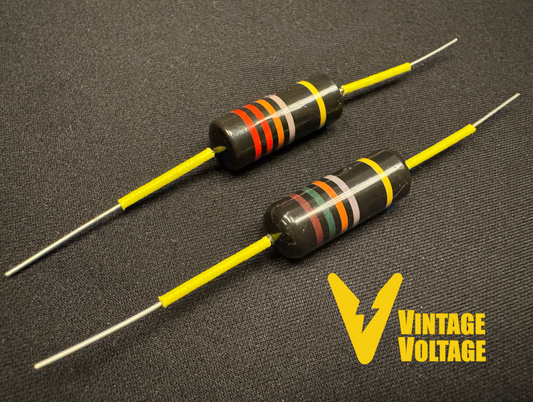 Centralab Bumblebee Capacitors with fiberglass spaghetti tube