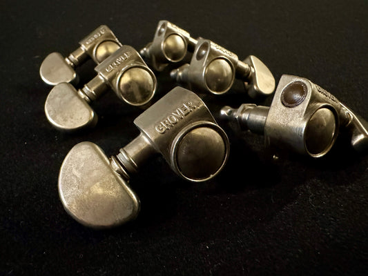 Grover 102N Relic Aged Nickel Rotomatic Tuners for Gibson Les Paul 10mm Bushing New