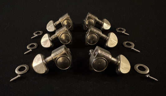 Grover 102N Relic Aged Nickel Rotomatic Tuners for Gibson Les Paul 10mm Bushing New
