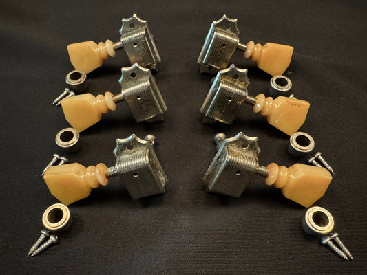 Gibson Custom Shop Kluson Aged Relic Nickel Single Line Double Ring 1960 R0 KD-3-NPKDRSL 3x3 Guitar Tuning Machines