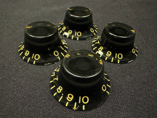 PREMIUM Correct Vintage Spec Black Butyrate Knobs Light Aged Gibson Les Paul 1968 Reissue Custom Shop