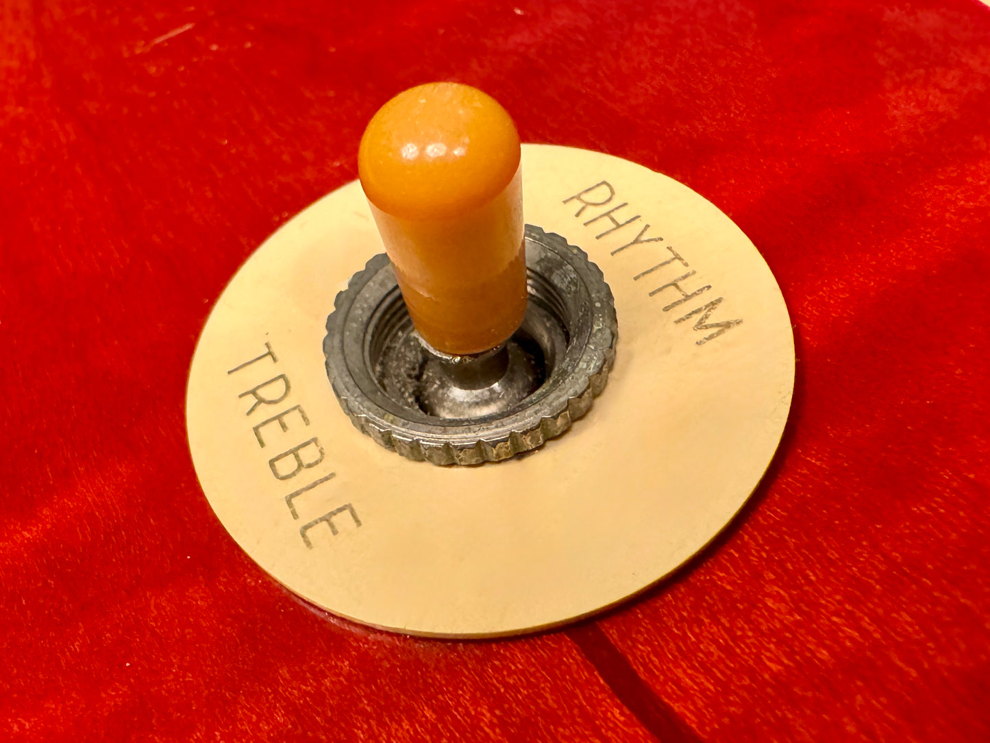 Gibson Burst UNAGED Poker Chip Switch Ring 1958 1959 Light Cream With Gold Lettering Non-Relic