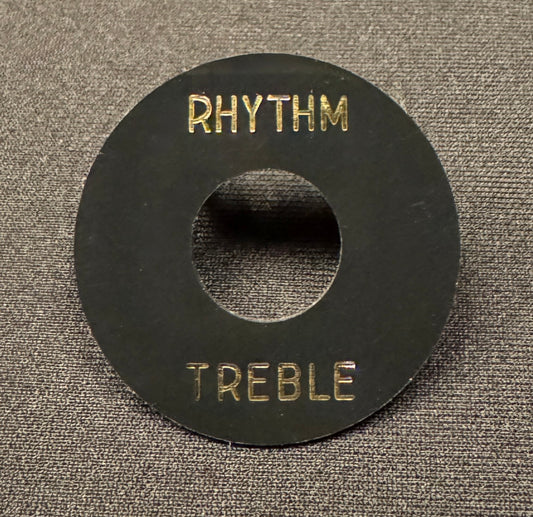 Gibson Custom UNAGED Poker Chip Switch Ring 1968 Black With Gold Lettering Non-Relic