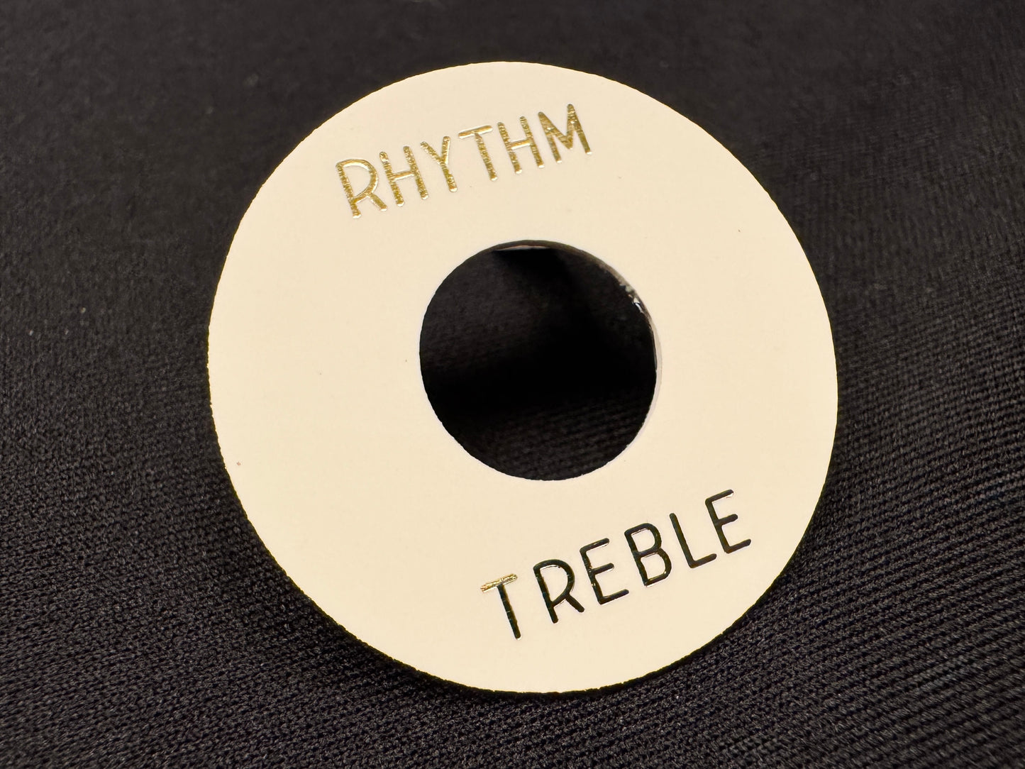 Gibson Burst UNAGED Poker Chip Switch Ring 1958 1959 Vintage White Parchment With Gold Lettering Non-Relic