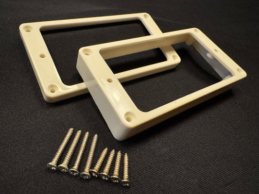 Gibson Burst Replica 1959 M-69 Butyrate Humbucker Pickup Rings 1957-1960 - Vintage Parchment White with Aged Screws