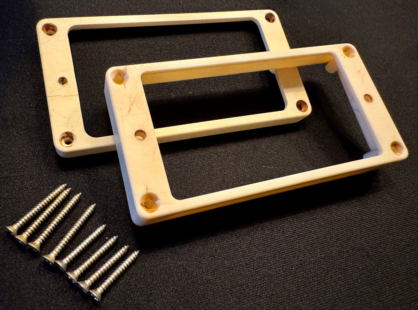 Gibson Burst Replica 1959 M-69 Butyrate Humbucker Pickup Rings Aged Relic Light Cream or Bone White with Aged Screws