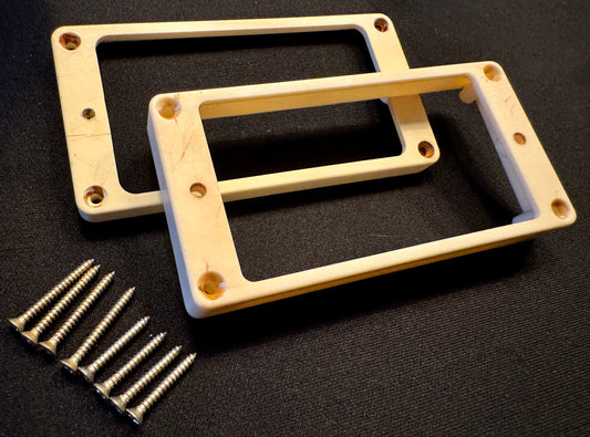 Gibson Burst Replica 1959 M-69 Butyrate Humbucker Pickup Rings Aged Relic Light Cream or Bone White with Aged Screws