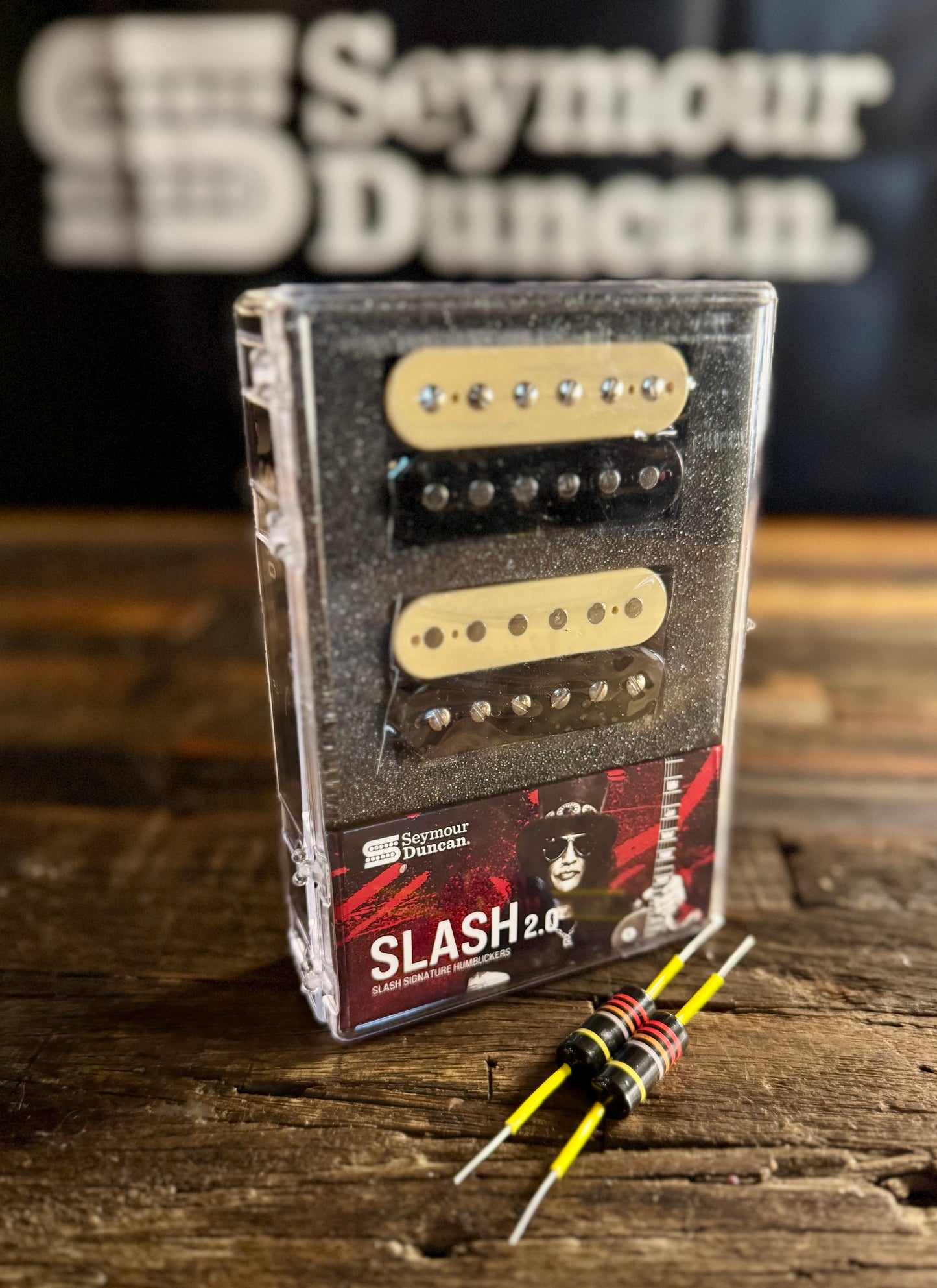 Seymour Duncan Slash 2.0 Reverse Zebra Humbucker Set with FREE .022 Bumblebee Capacitors