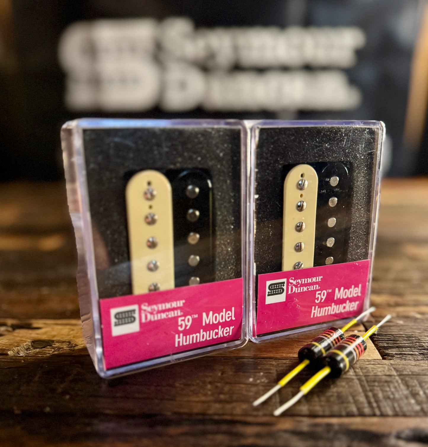 Seymour Duncan SH-1s '59 Vintage PAF Zebra Humbucker Set FREE Centralab .022 Bumblebee Capacitors