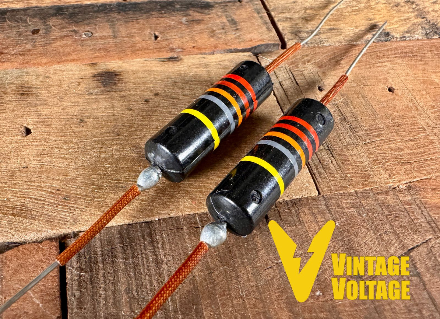 PREMIUM Luxe Radio Paper in Oil BumbleBee Capacitors .022uf Set OEM Gibson Murphy Lab Reissue Vintage Replica with Amber Spaghetti Tube PIO