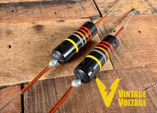 PREMIUM Luxe Radio Paper in Oil BumbleBee Capacitors .022uf Set OEM Gibson Murphy Lab Reissue Vintage Replica with Amber Spaghetti Tube PIO