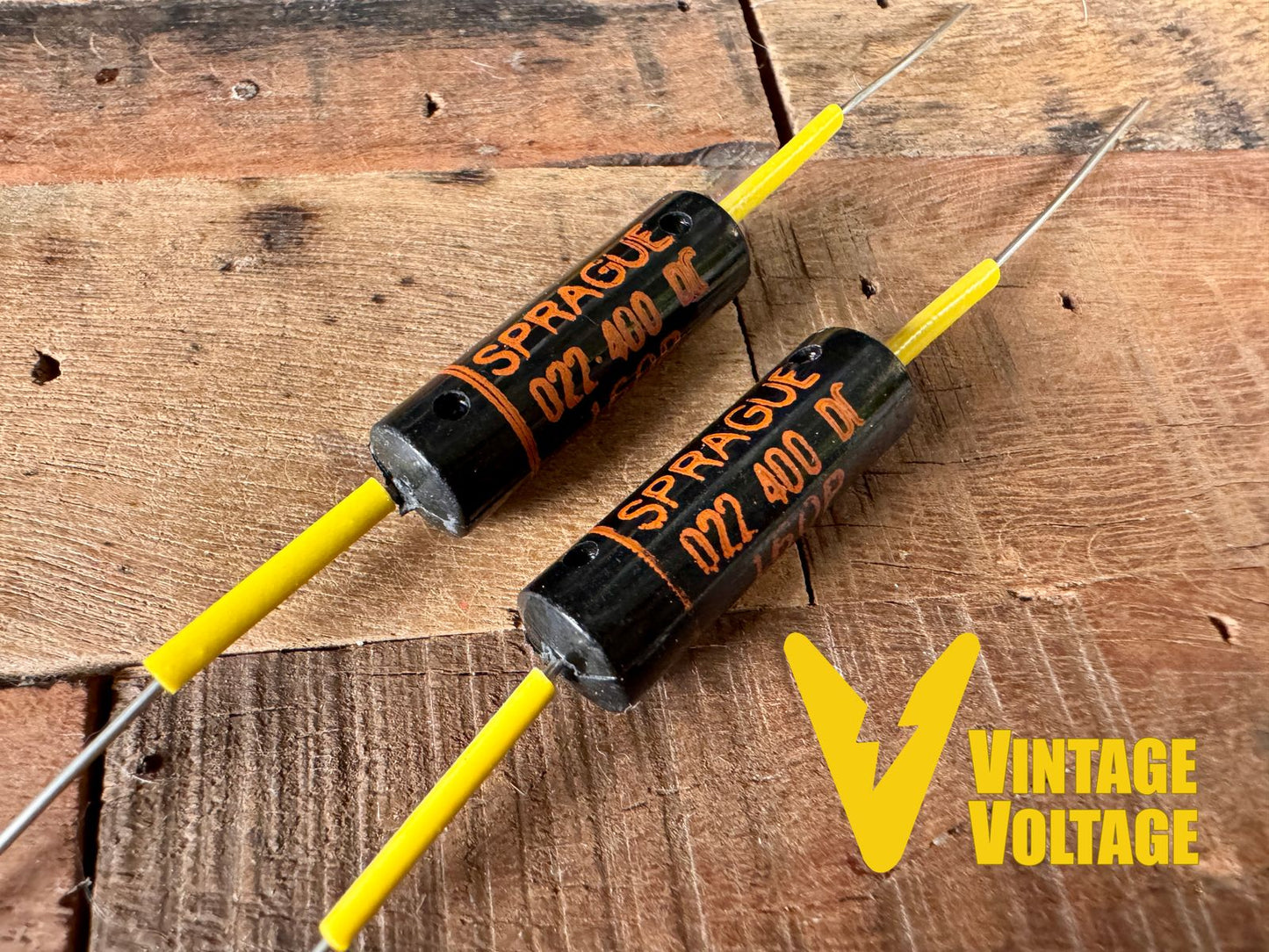PREMIUM Luxe Radio PREMIUM Paper and Foil Sprague Black Beauty Capacitors .022uf Set OEM Gibson Murphy Lab SG Reissue Vintage Replica with Yellow Spaghetti Tube