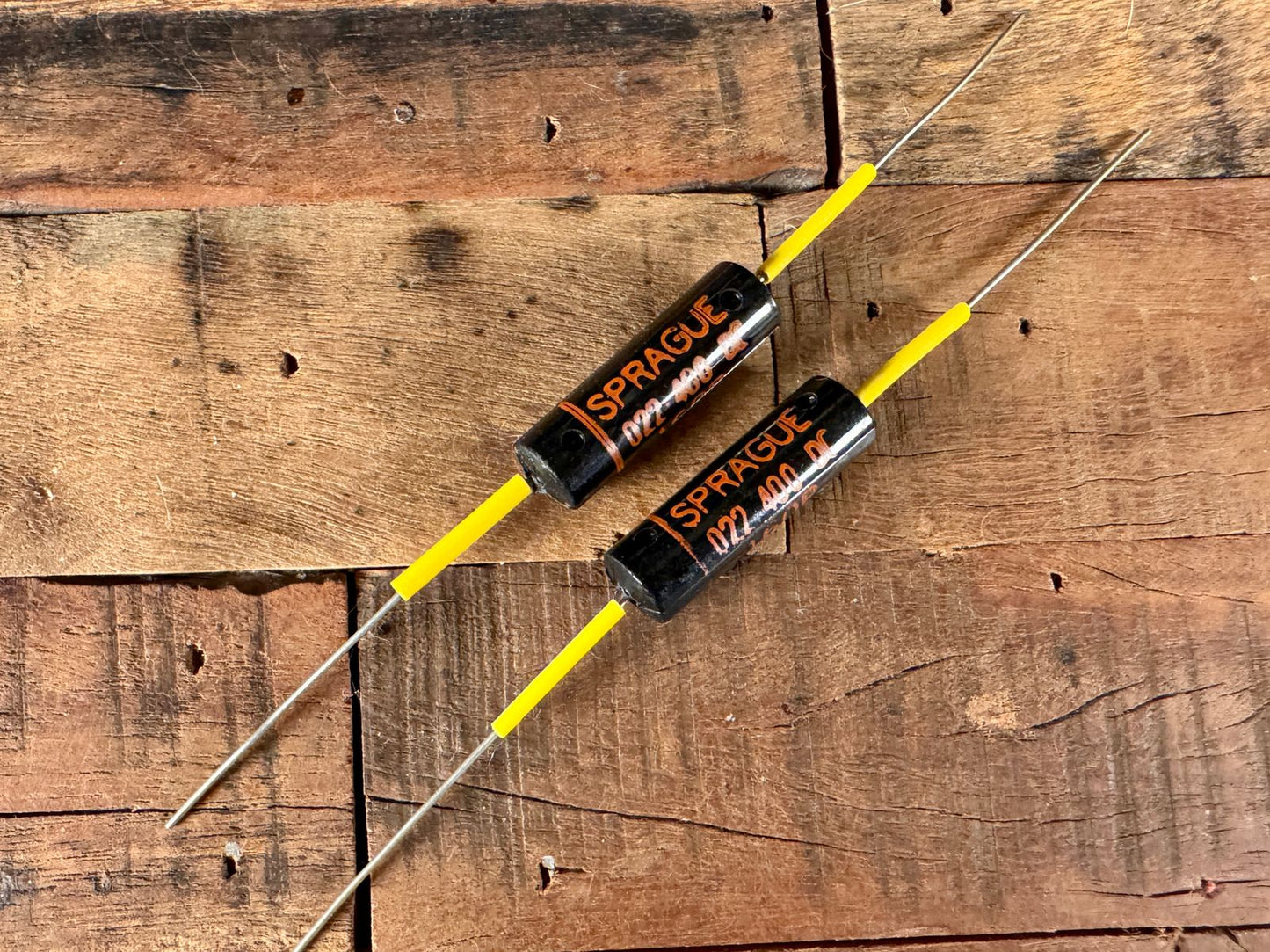 PREMIUM Luxe Radio PREMIUM Paper and Foil Sprague Black Beauty Capacitors .022uf Set OEM Gibson Murphy Lab SG Reissue Vintage Replica with Yellow Spaghetti Tube