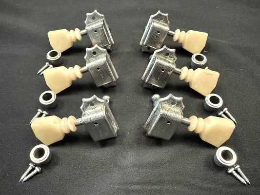 Gibson Custom Shop Kluson LIGHT AGED Relic Nickel Single Line Double Ring 1960 R0 KD-3-NPKDRSL 3x3 Guitar Tuning Machines