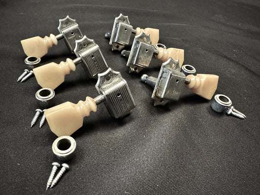 Gibson Custom Shop Kluson LIGHT AGED Relic Nickel Single Line Double Ring 1960 R0 KD-3-NPKDRSL 3x3 Guitar Tuning Machines